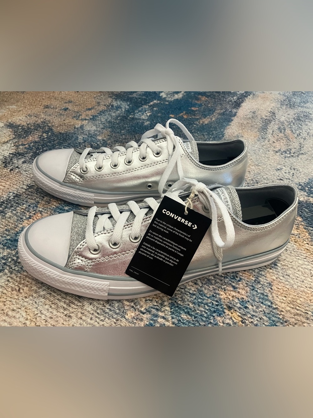 Converse Metallic Silver Low Top Sneakers Brand New with Tags